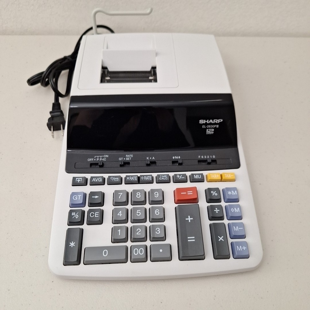 Sharp EL-2630PIII Printing Calculator 12-Digit Retro Office TESTED